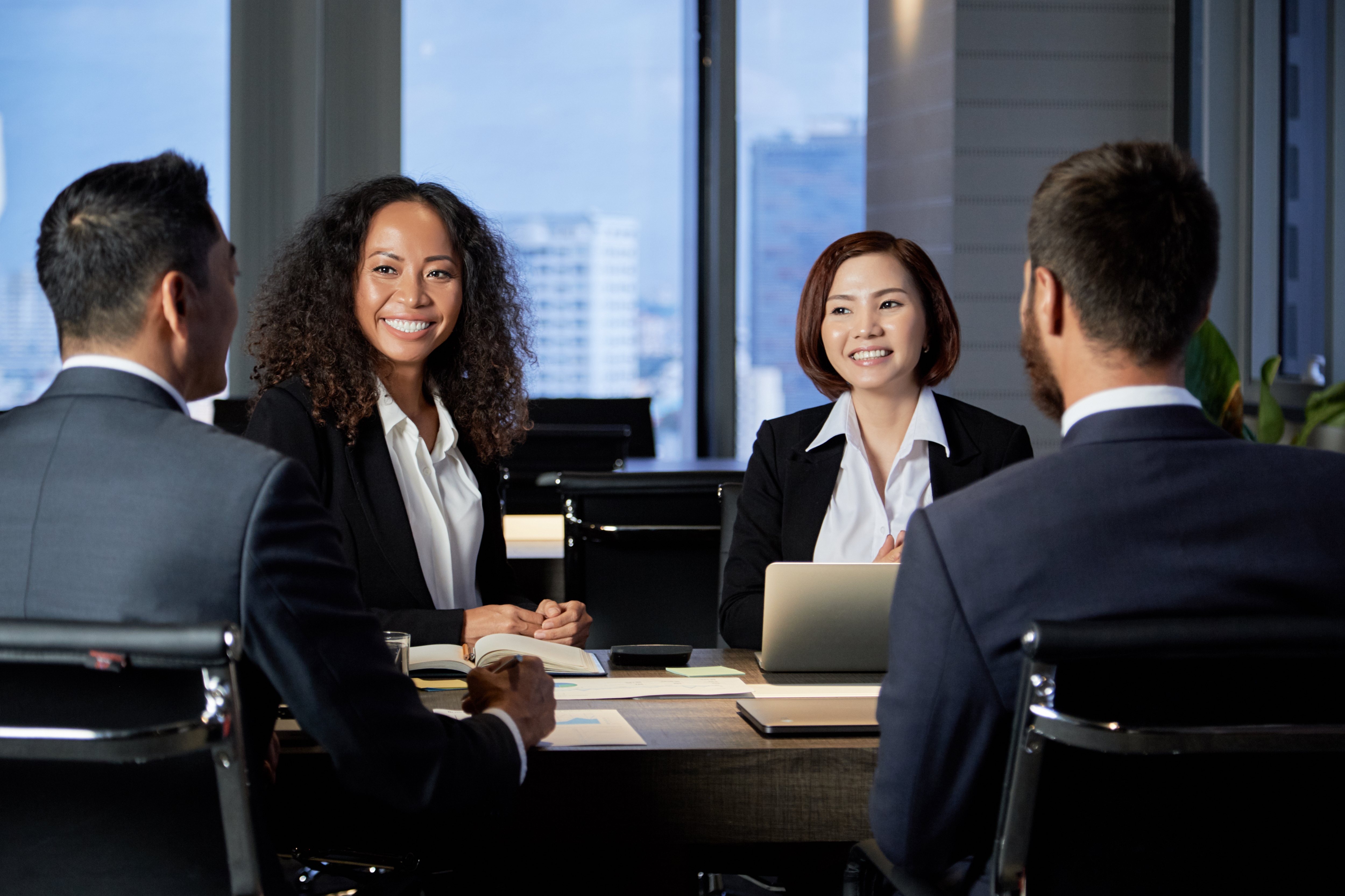 Business meeting with diverse executives